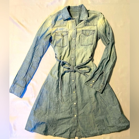 Chambray Button Front Dress - Picture 1 of 4